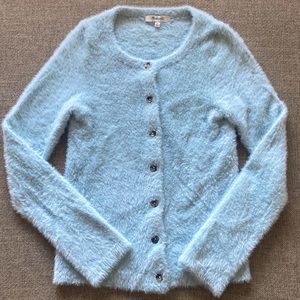 Madewell baby blue soft fuzzy cardigan